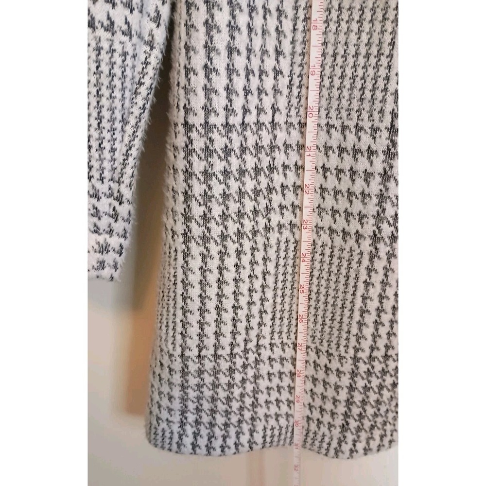 Calvin Klein L Grey Houndstooth Plaid Open Front Soft Knit Coatigan NWT - Picture 12 of 12